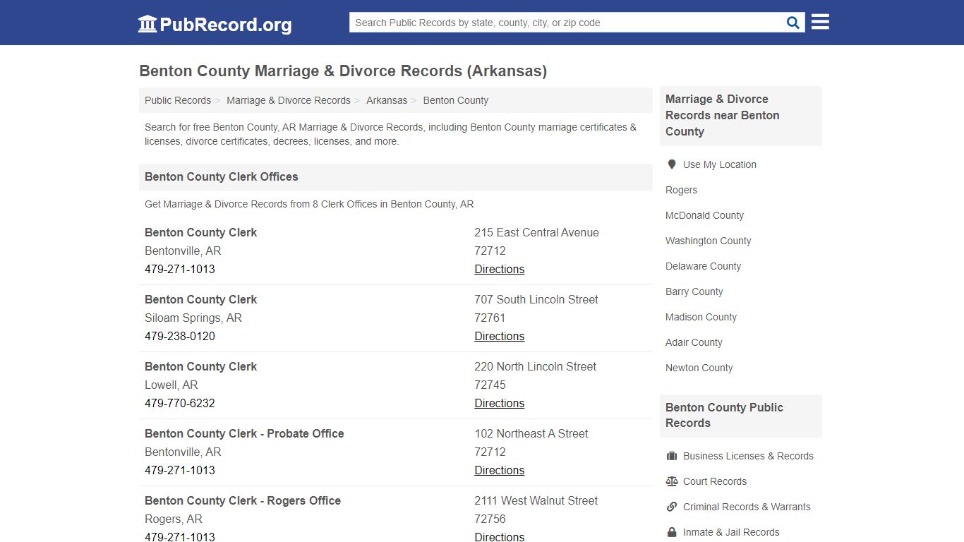 Free Benton County Marriage & Divorce Records (Arkansas ...